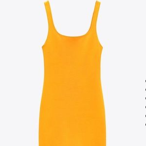 ZARA MIDI DRESS, ORANGE SIZE M 🍊🧡🔥
